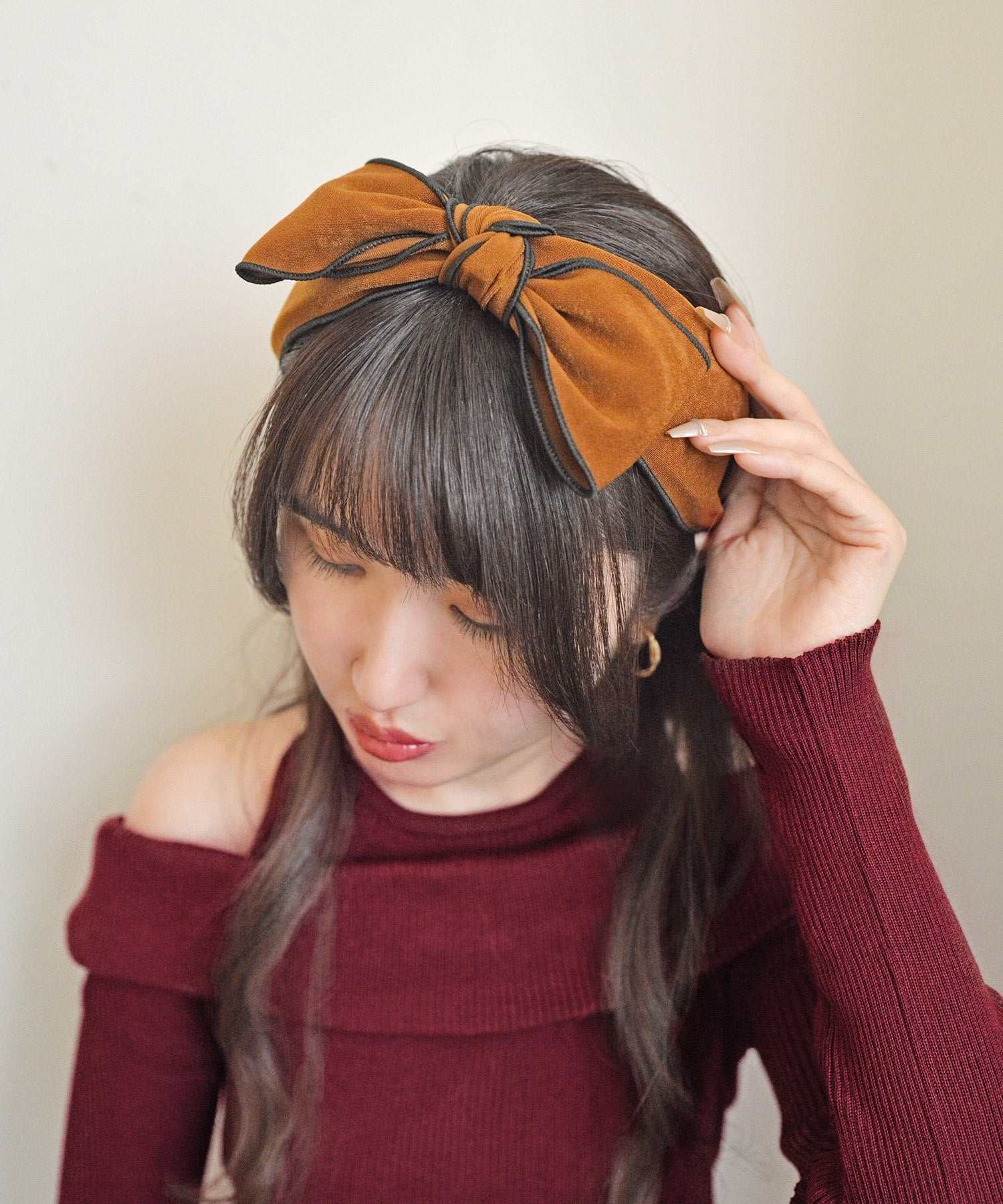 スタイロ styiro ダブルリボンヘアカチューシャ （ブラウン） ブラウン