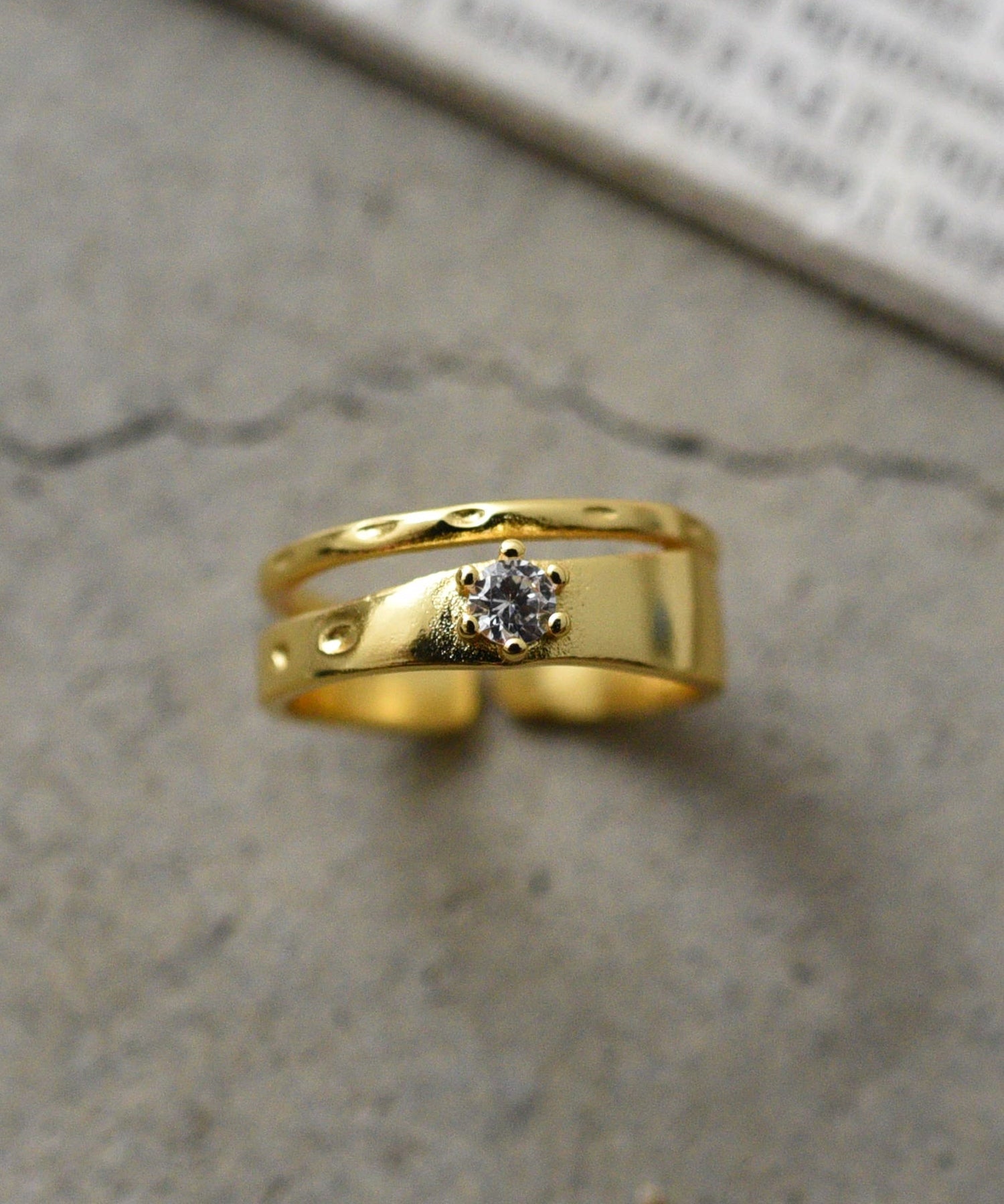 スタイロ styiro ニッケルフリー メタル2連一粒ビジューリング （ゴールド） ゴールド