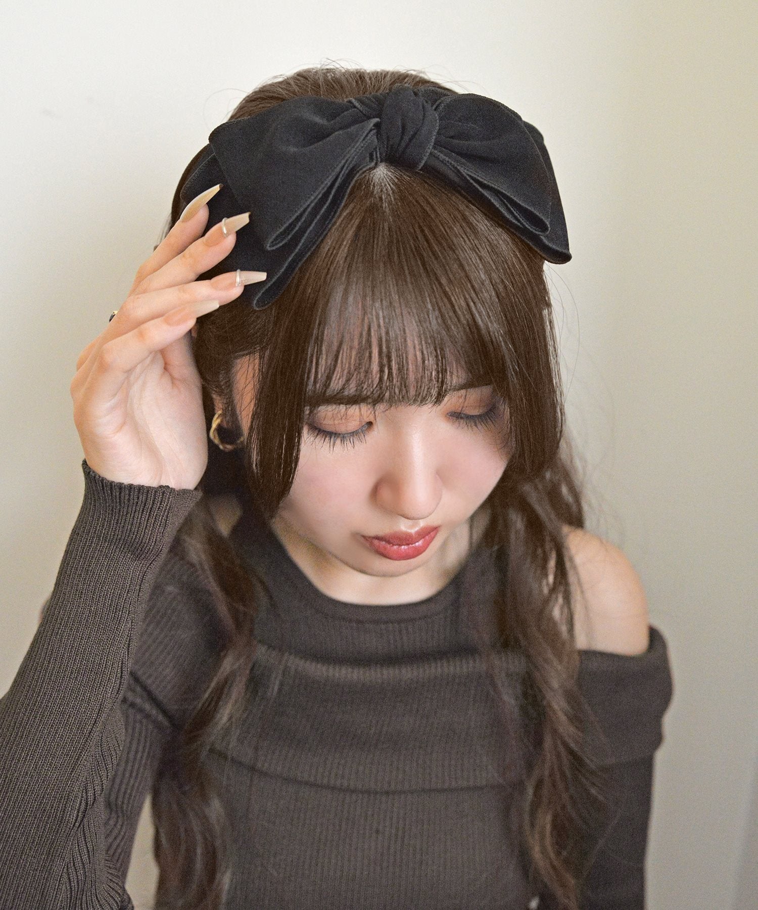 スタイロ styiro ダブルリボンヘアカチューシャ （ブラック） ブラック