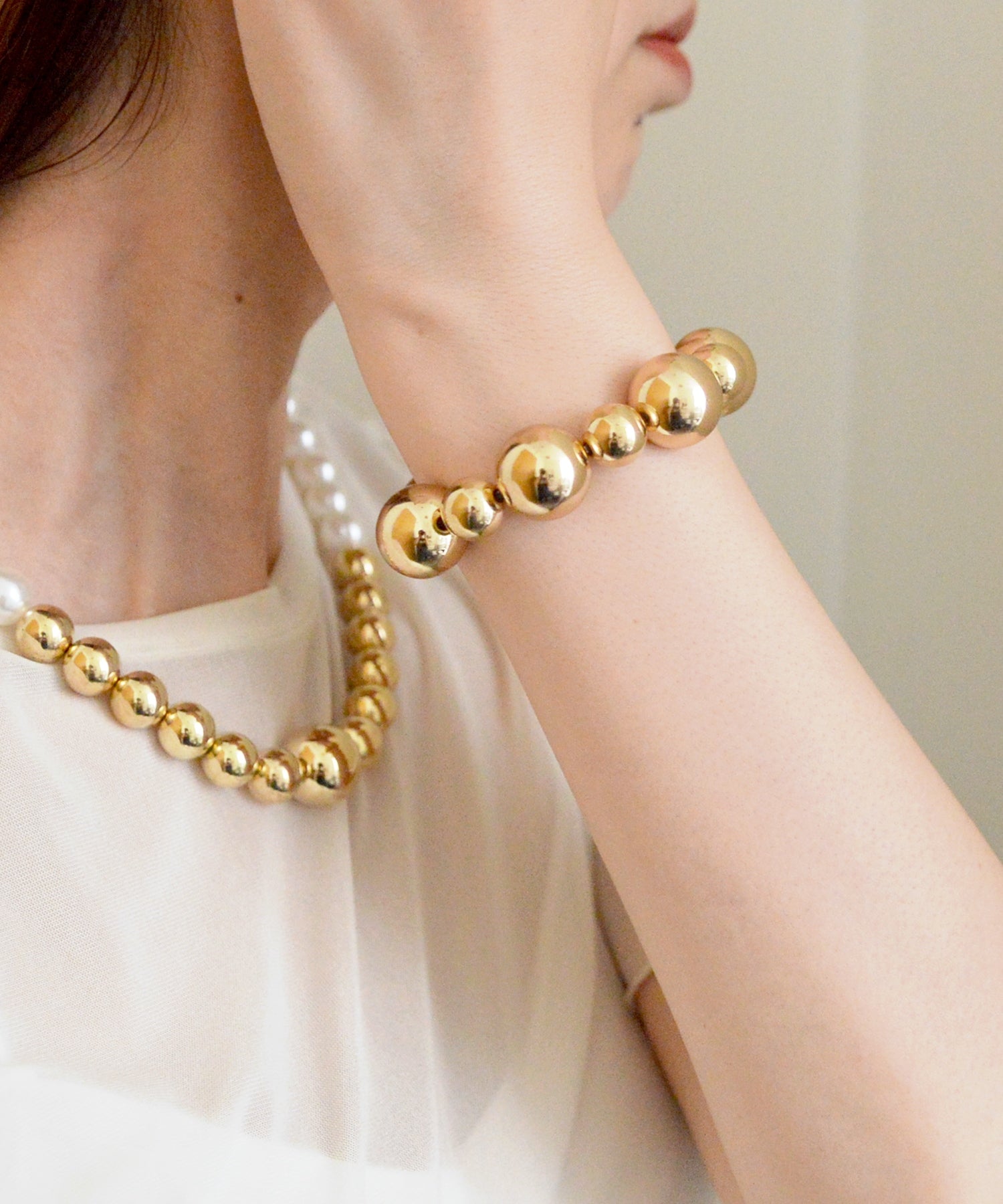 スタイロ styiro メタルパールブレスレット （ゴールド） ゴールド