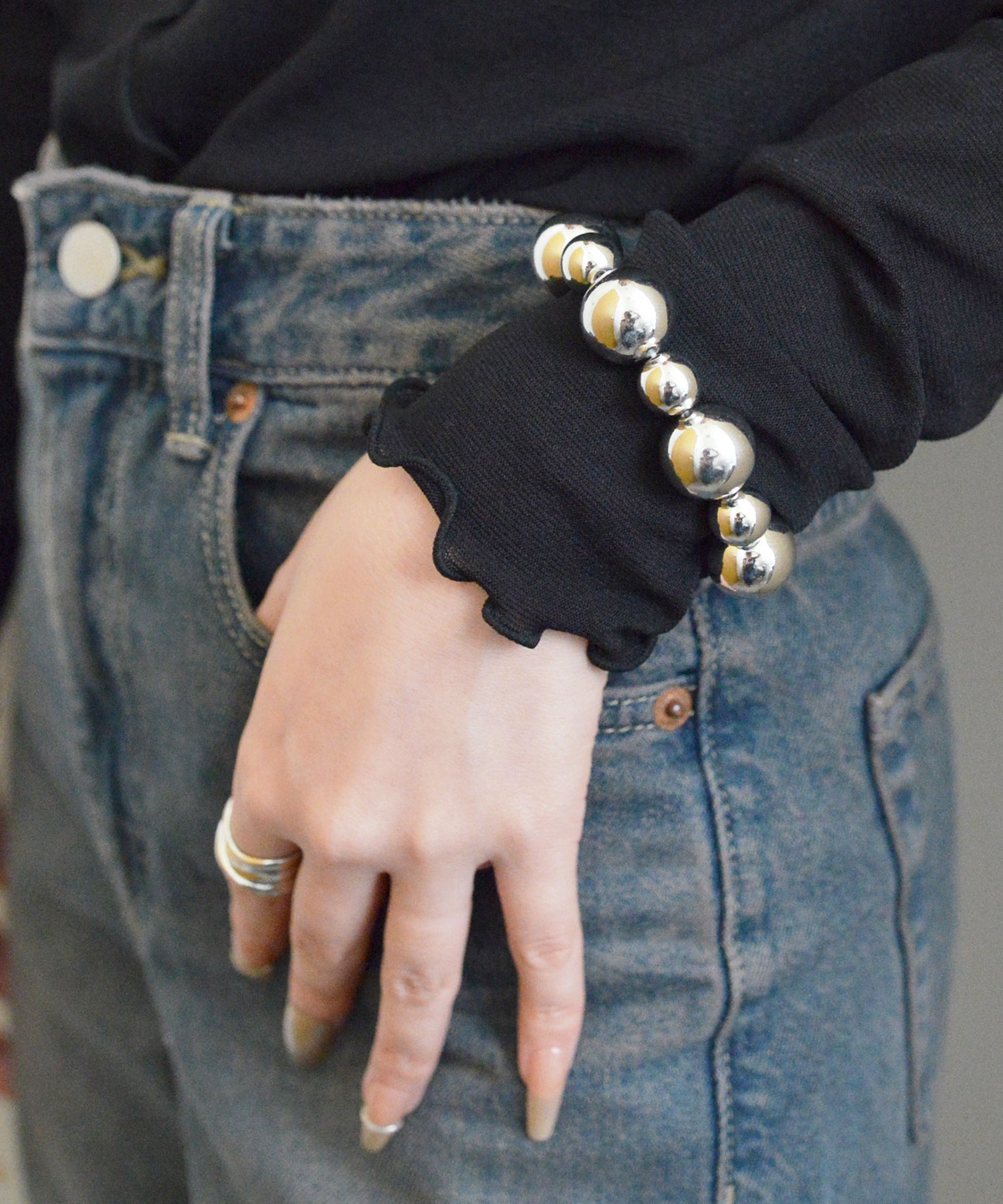 スタイロ styiro メタルパールブレスレット （シルバー） シルバー