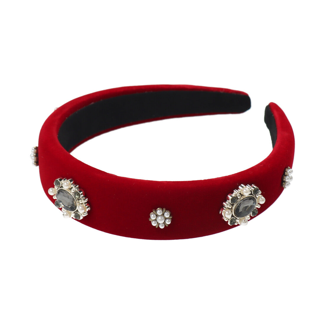 スタイロ styiro ベルベットパールビジューカチューシャ （レッド） レッド