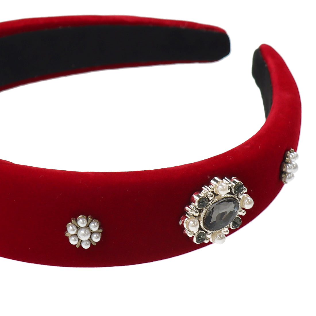 スタイロ styiro ベルベットパールビジューカチューシャ （レッド） レッド