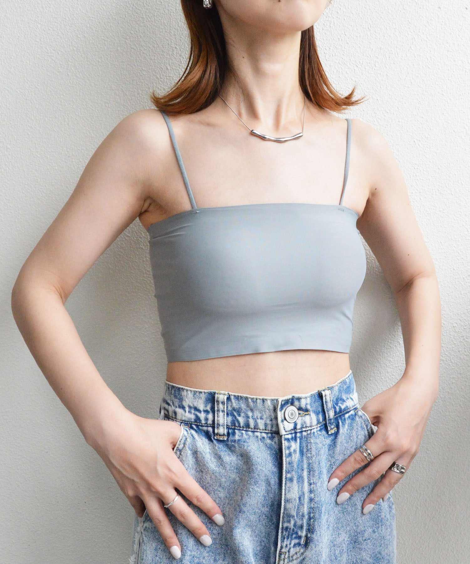 スタイロ styiro カップ付きなめらかシームレスブラチューブトップ ノンワイヤー リラックスインナー （グレー） グレー