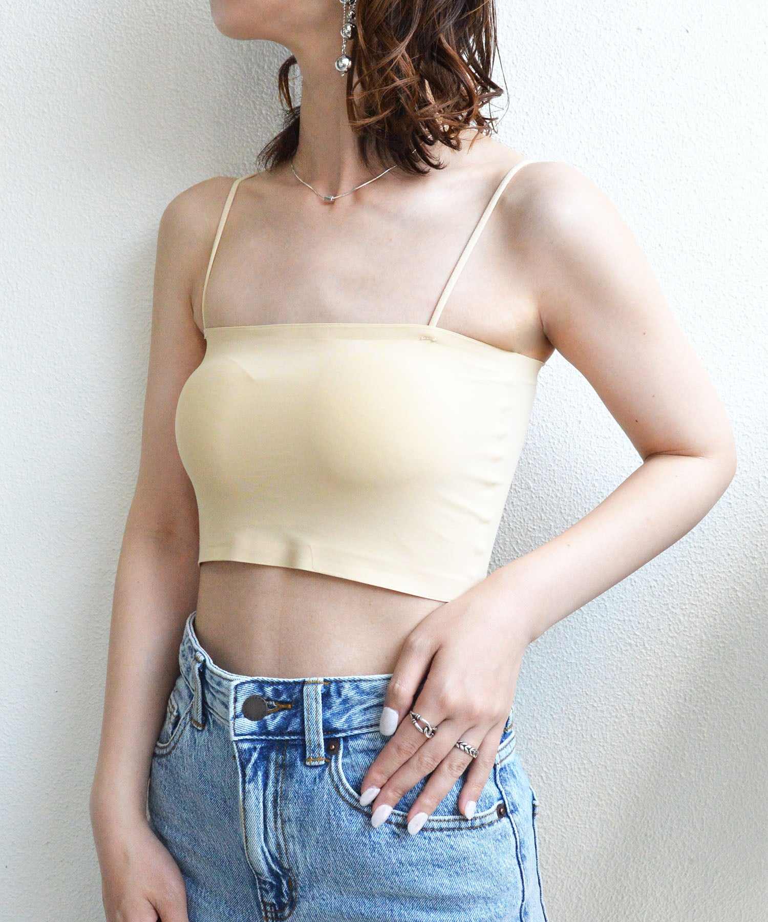 スタイロ styiro カップ付きなめらかシームレスブラチューブトップ ノンワイヤー リラックスインナー （ベージュ） ベージュ