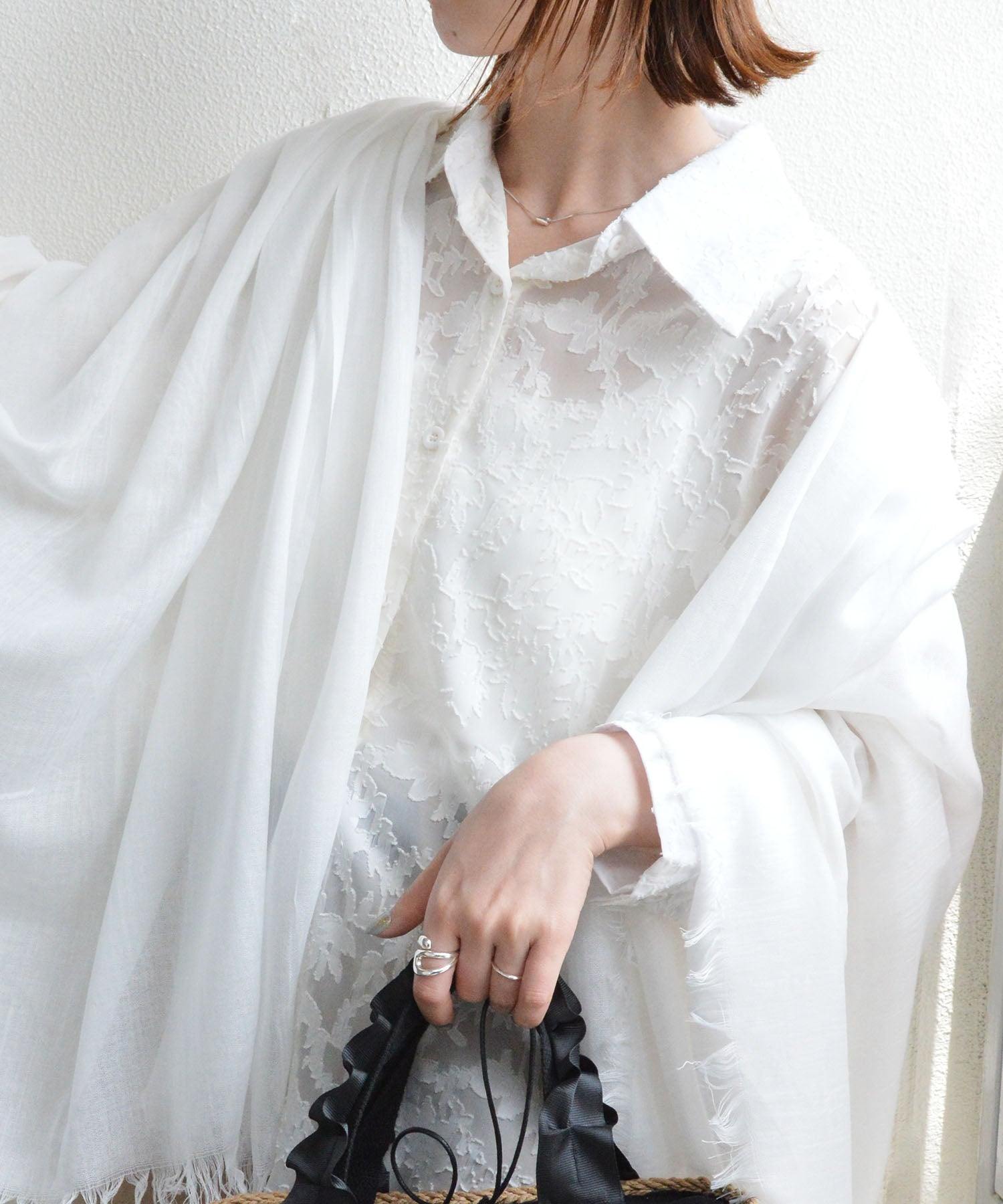 スタイロ styiro 365日使えるUV対策 軽やか大判ストール 薄手 無地 春夏秋冬 （ホワイト） ホワイト