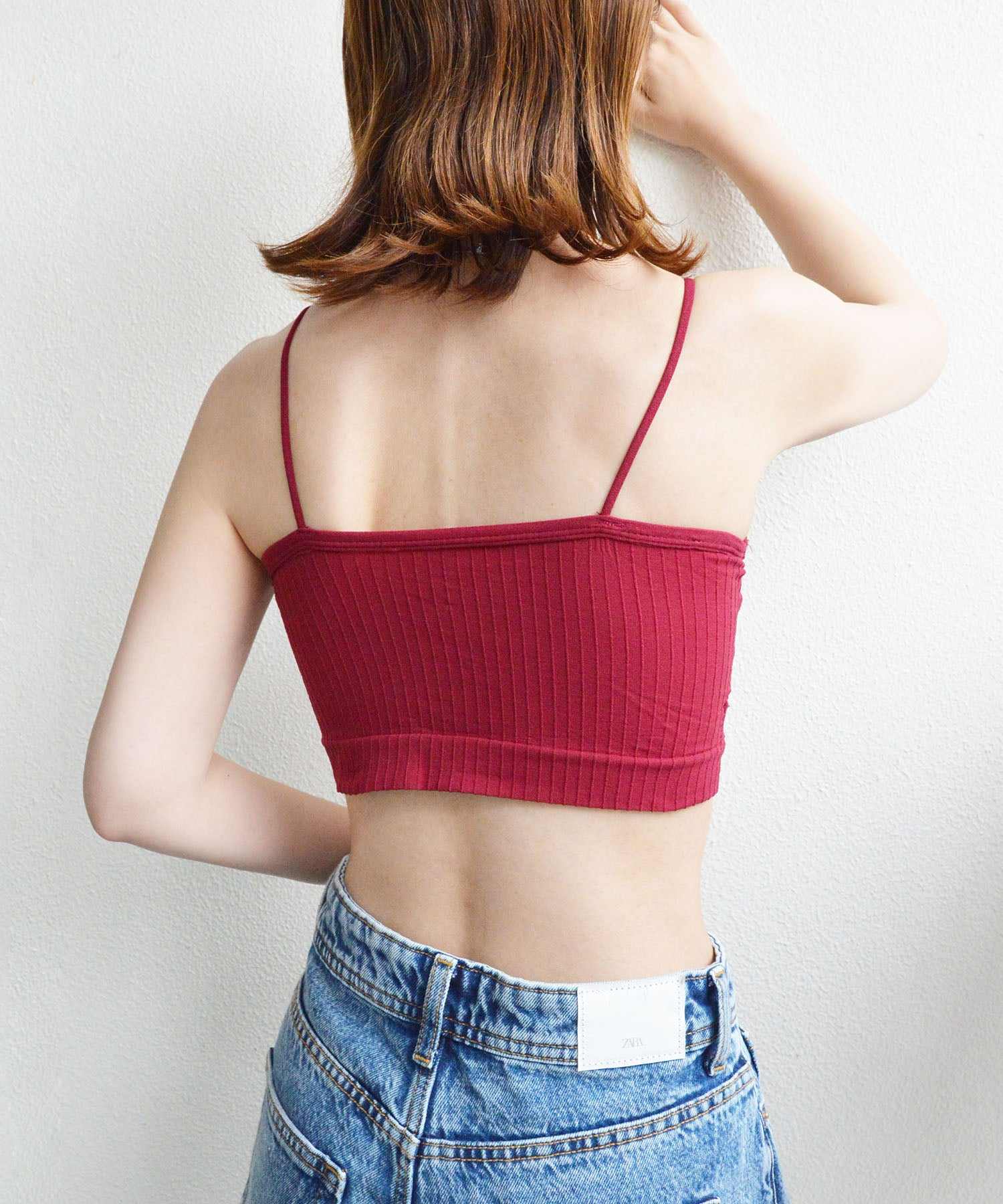 スタイロ styiro カップインチューブリブシームレスブラトップ ノンワイヤー （レッド） レッド