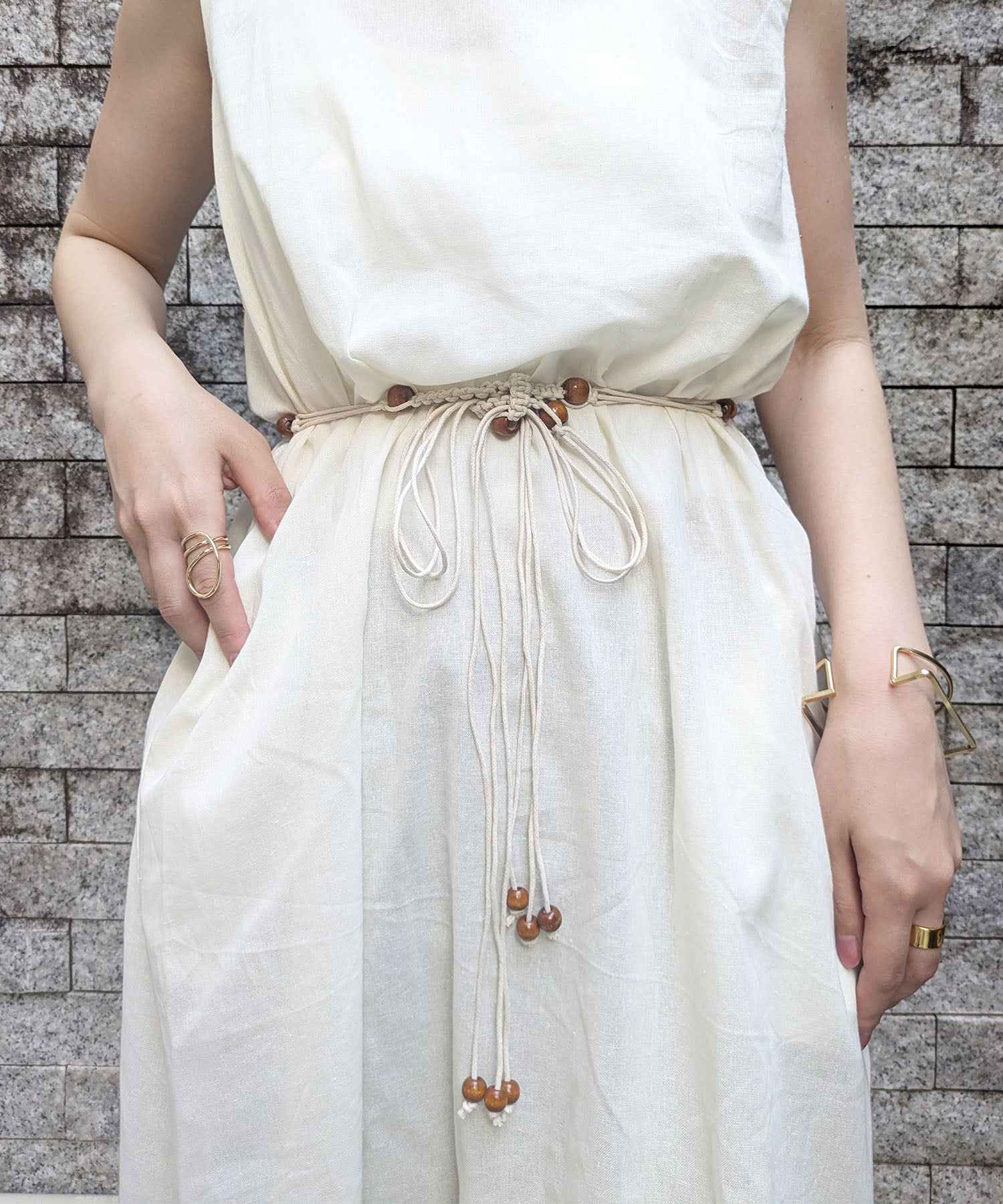 スタイロ styiro ビーズ紐ベルト （ホワイト） ホワイト