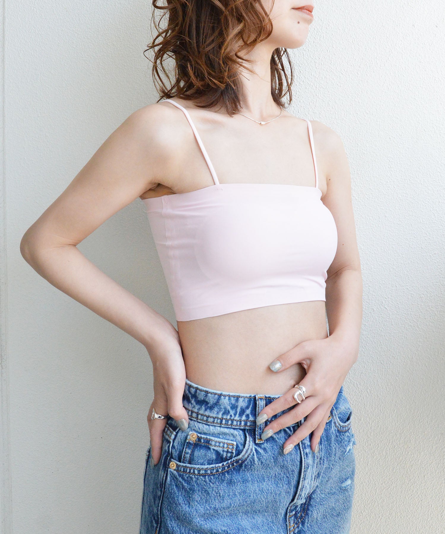 スタイロ styiro カップ付きなめらかシームレスブラチューブトップ ノンワイヤー リラックスインナー （ピンク） ピンク