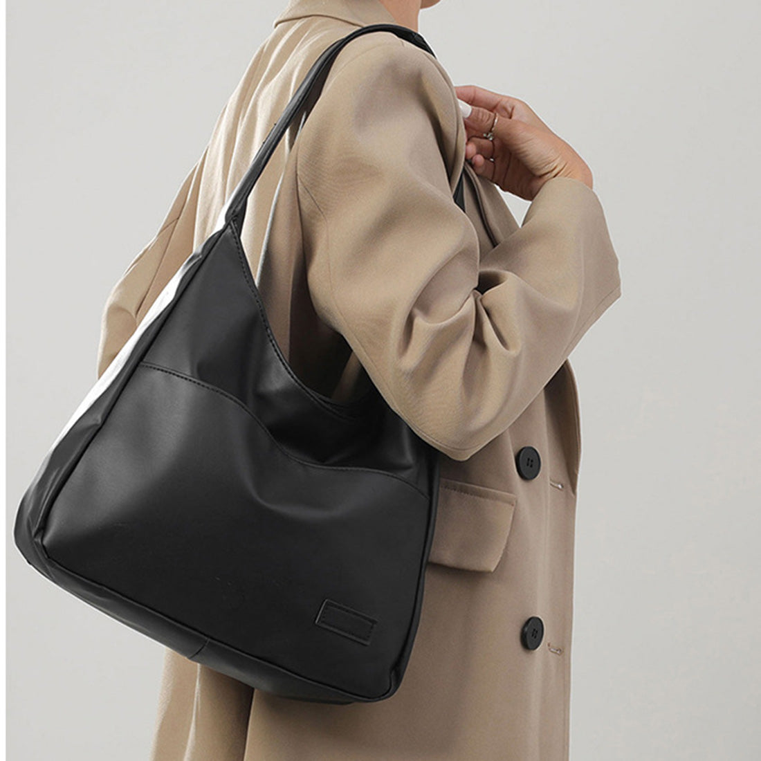 スタイルブロック STYLEBLOCK レザー調ショルダーバッグ （ブラック） ブラック