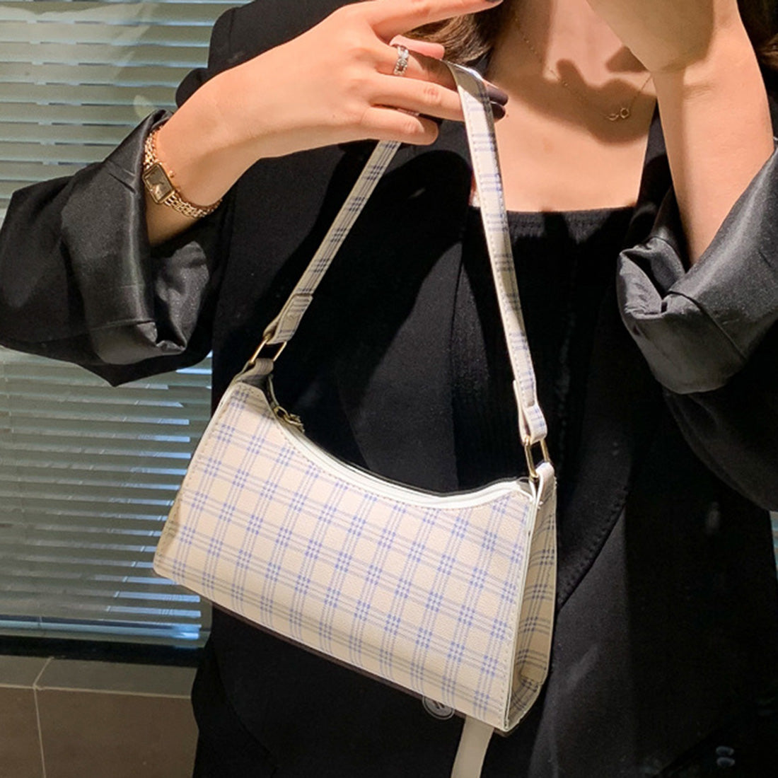 スタイルブロック STYLEBLOCK チェック柄ショルダーバッグ