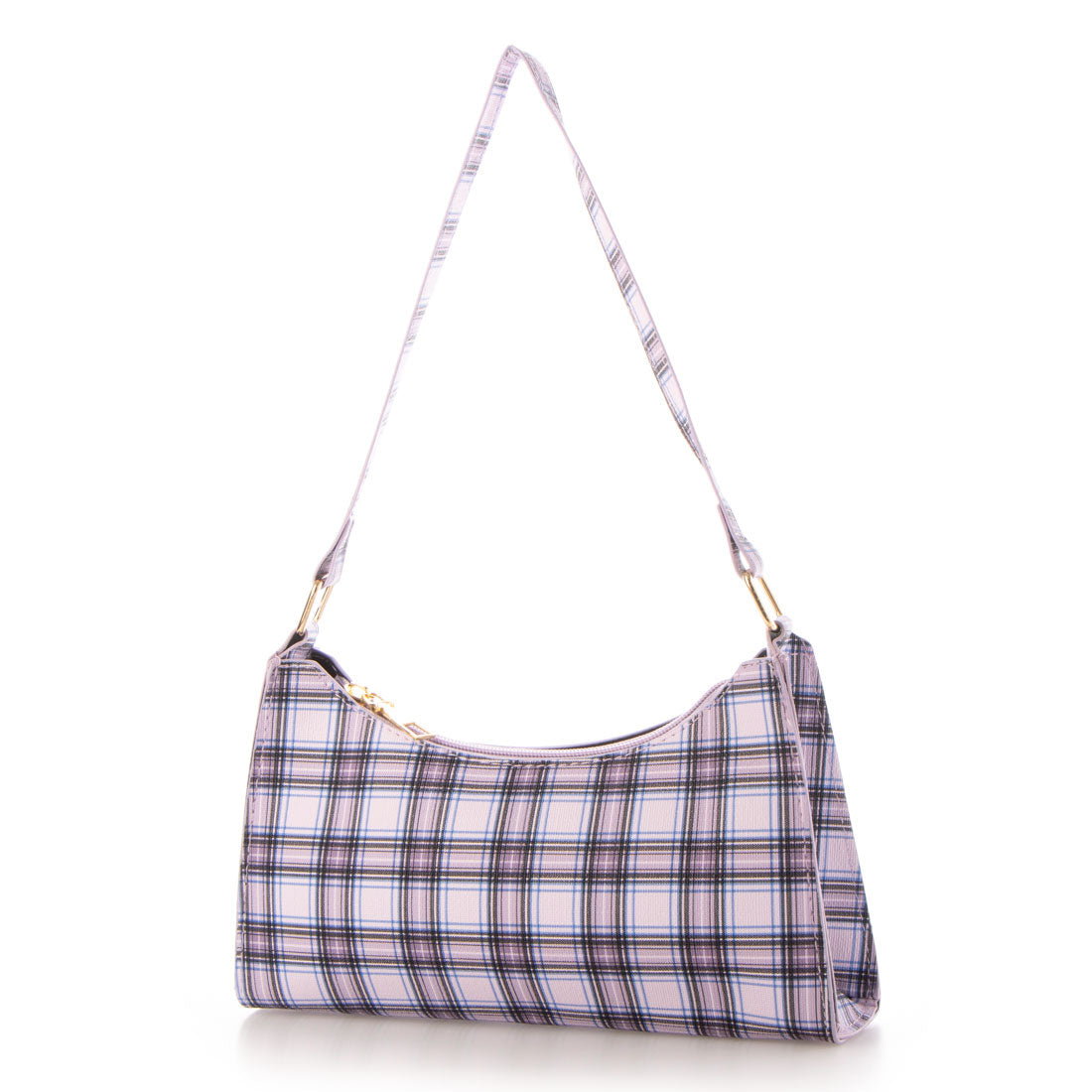 スタイルブロック STYLEBLOCK チェック柄ショルダーバッグ,パープル