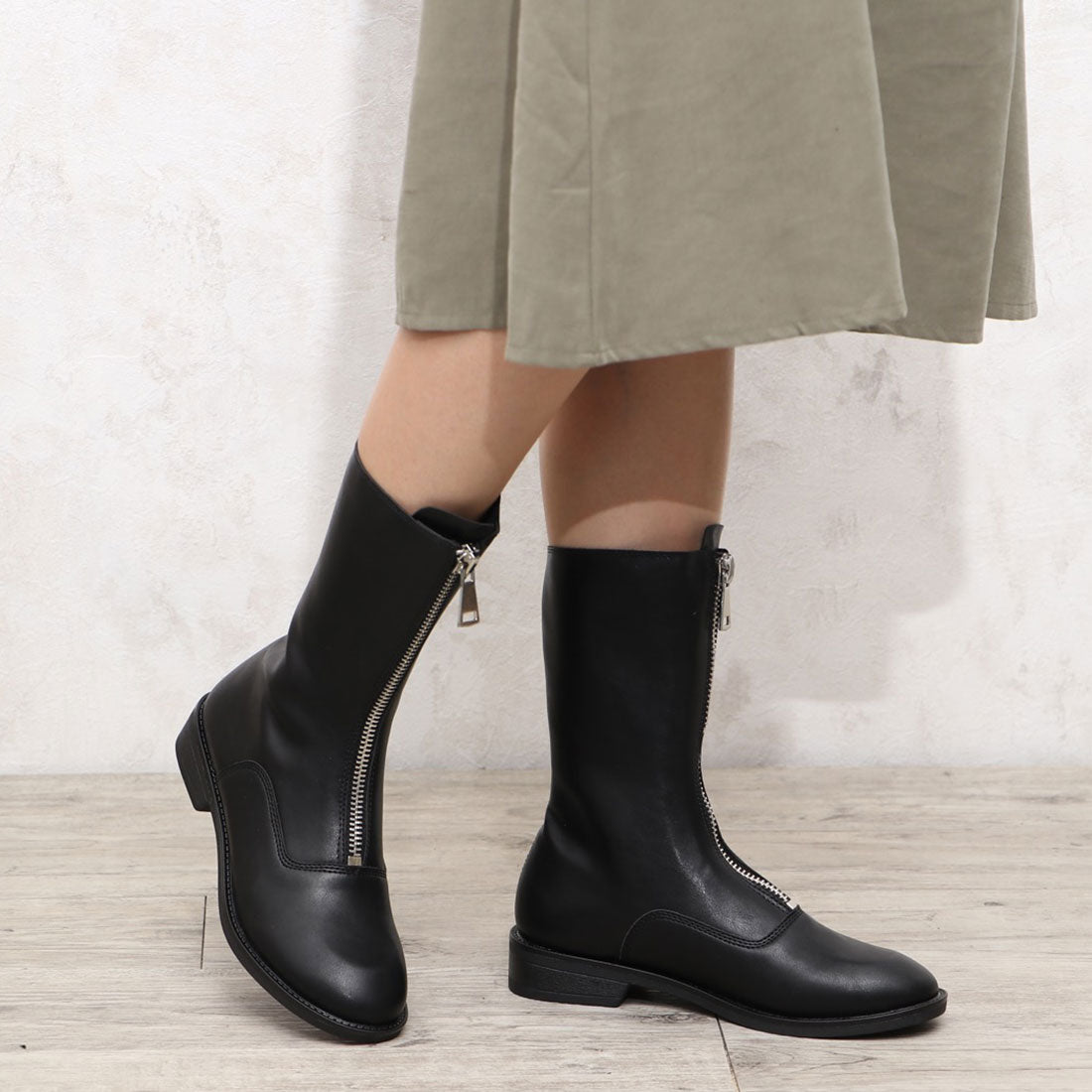 スタイルブロック STYLEBLOCK フロントジッパーブーツ