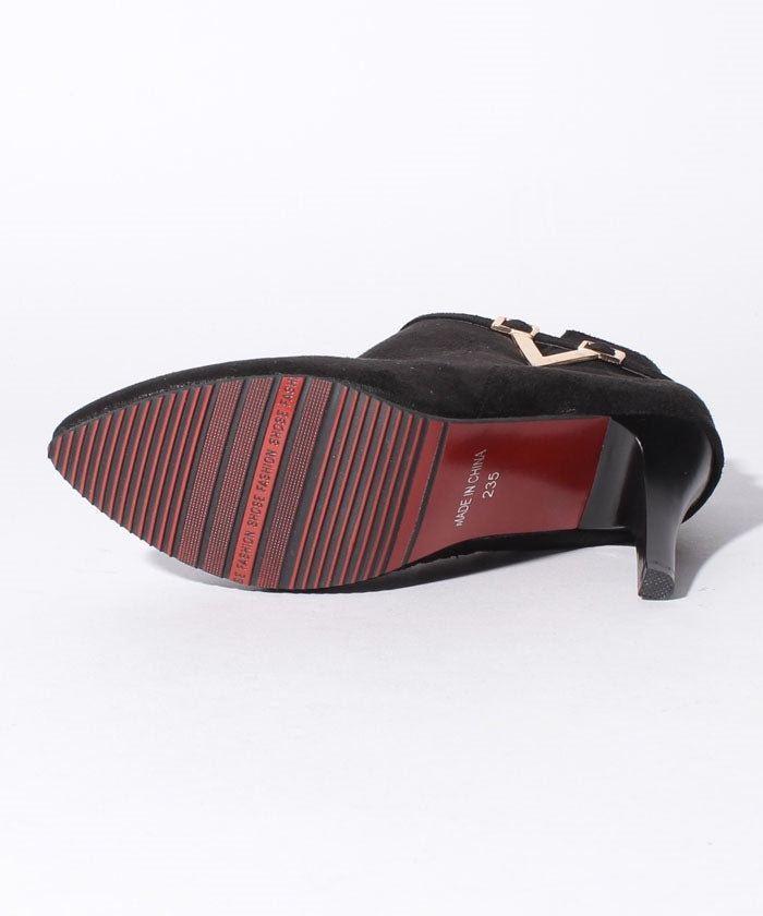 STYLEBLOCK V-cut side zipper pin heel short boots