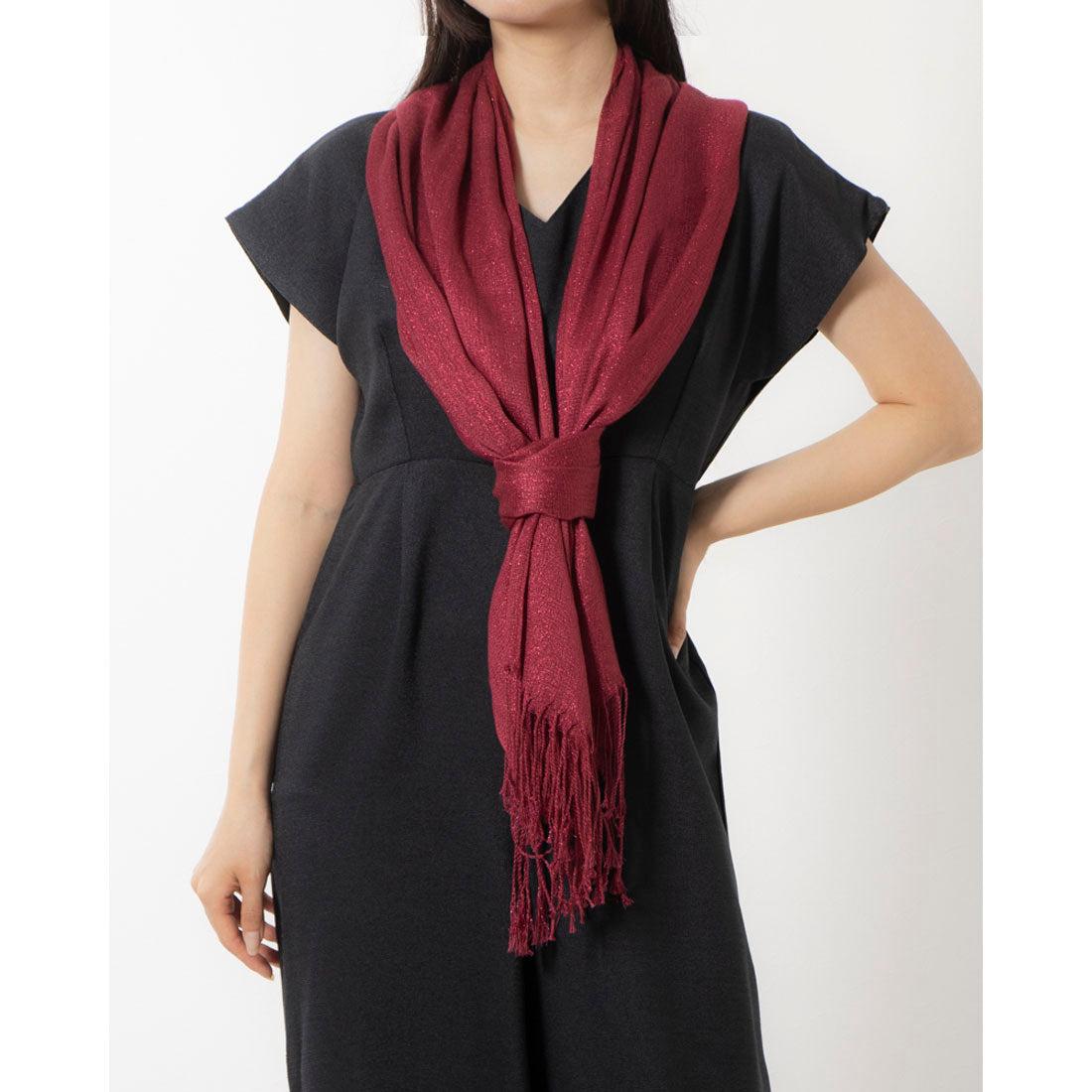 スタイルブロック STYLEBLOCK ラメ入りショール （レッド） レッド