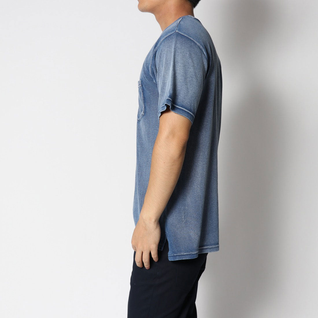 スタイルブロック STYLEBLOCK カットデニムクルーネックTシャツ