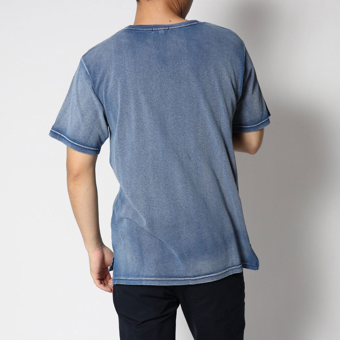 スタイルブロック STYLEBLOCK カットデニムクルーネックTシャツ