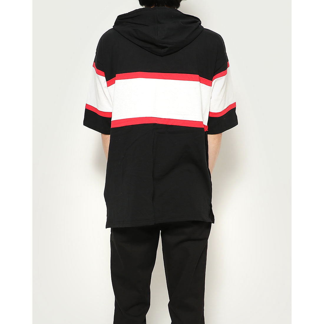 スタイルブロック STYLEBLOCK ビッグシルエットドロップショルダー切り替えロゴプリント半袖Tシャツカットソーパーカー