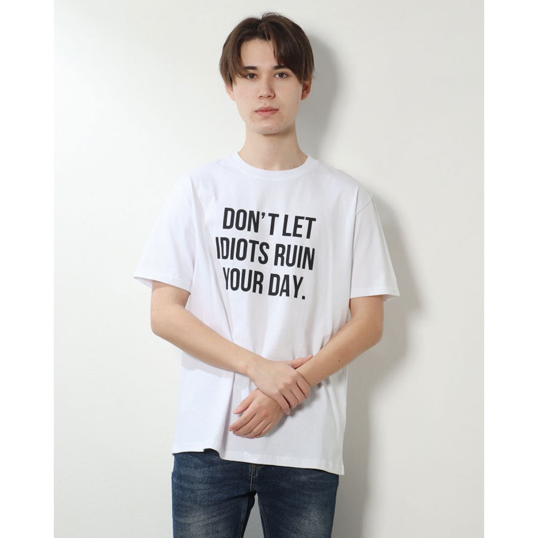 スタイルブロック STYLEBLOCK 半袖プリントTシャツ,ホワイト