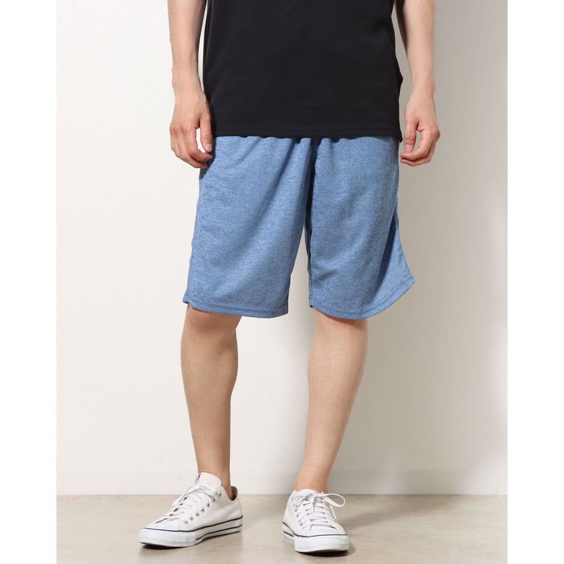スタイルブロック STYLEBLOCK DRYメッシュカチオン杢ショーツ,MIXブルー