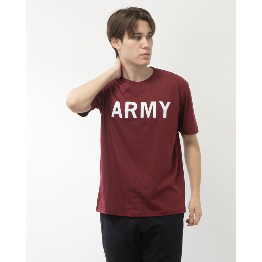 スタイルブロック STYLEBLOCK 半袖プリントTシャツ,ワイン