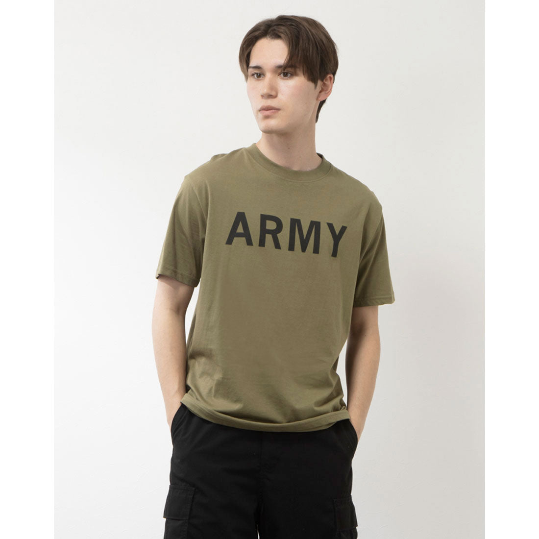スタイルブロック STYLEBLOCK 半袖プリントTシャツ,カーキ