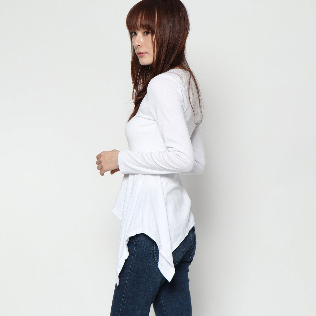 スタイルブロック STYLEBLOCK アシメントリーUネックカットソー