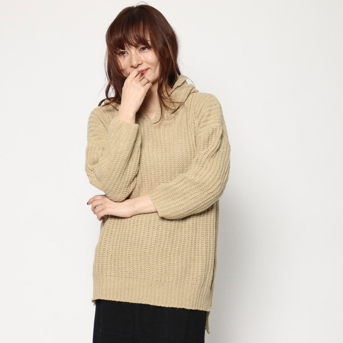 スタイルブロック STYLEBLOCK フード付きオーバーサイズセーター