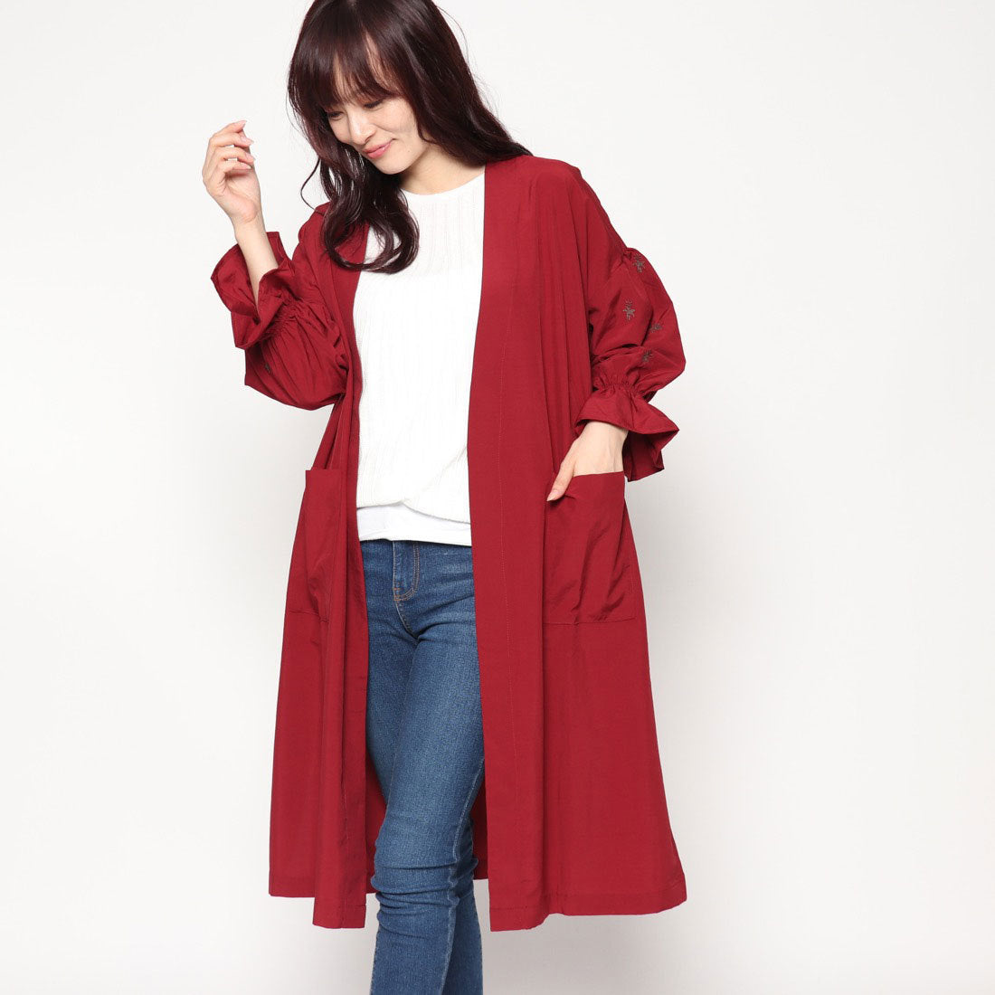 スタイルブロック STYLEBLOCK ポプリン刺繍入りガウン