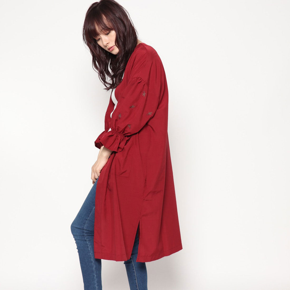 スタイルブロック STYLEBLOCK ポプリン刺繍入りガウン