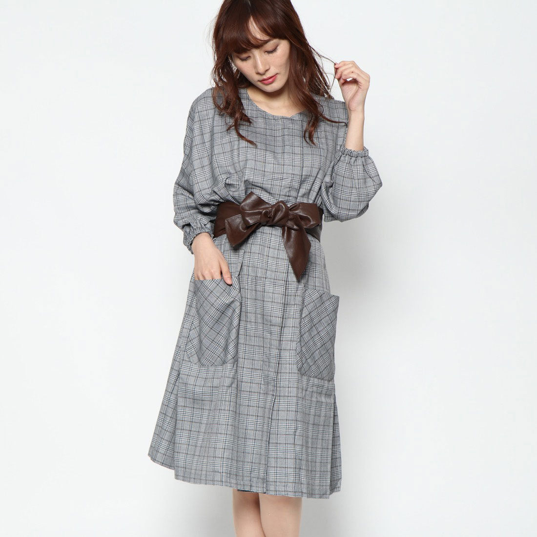 スタイルブロック STYLEBLOCK グレンチェックドルマンコート