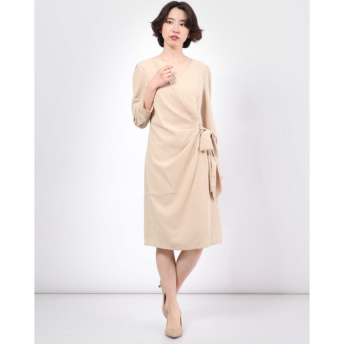 スタイルブロック STYLEBLOCK サイドリボン結婚式ワンピースパーティードレス