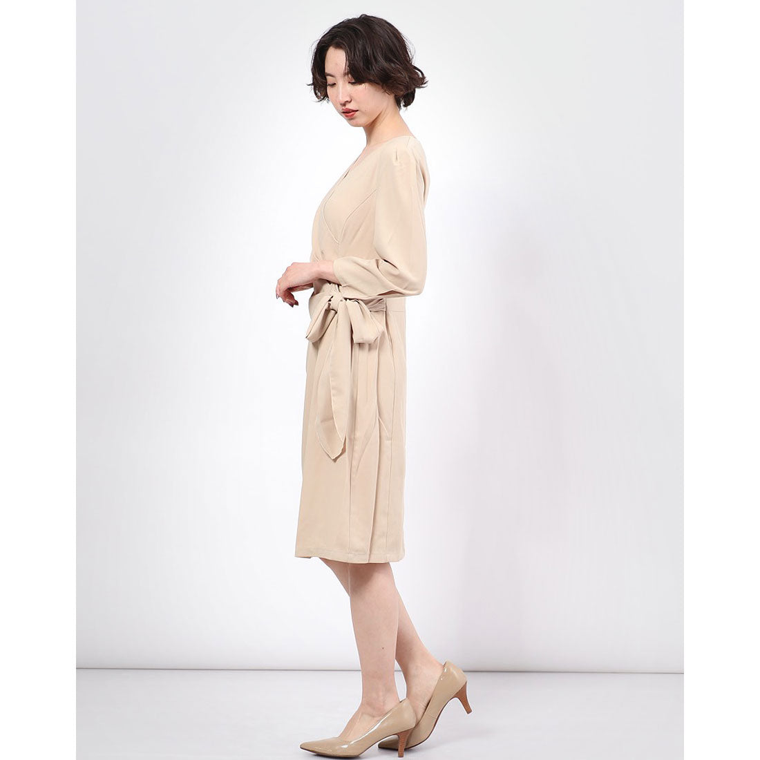 スタイルブロック STYLEBLOCK サイドリボン結婚式ワンピースパーティードレス