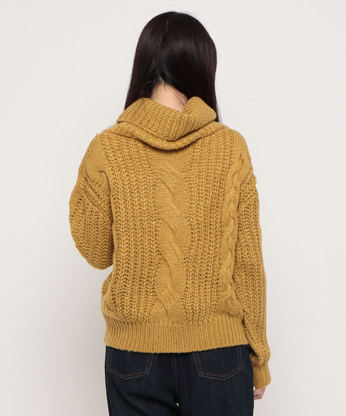 スタイルブロック STYLEBLOCK ケーブル編みオフタートルニットセーター
