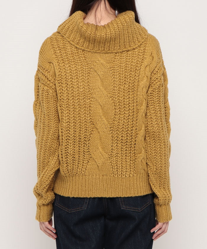 スタイルブロック STYLEBLOCK ケーブル編みオフタートルニットセーター