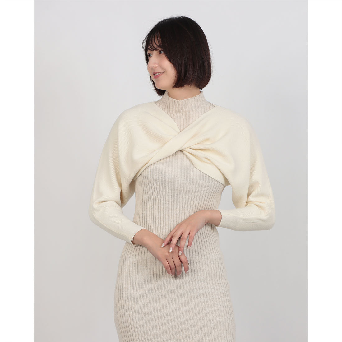 スタイルブロック STYLEBLOCK クロスショートニット （アプリコット） アプリコット