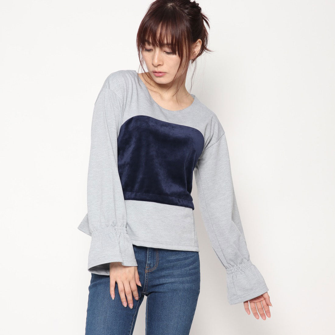 スタイルブロック STYLEBLOCK ポンチ×ベロアビスチェドッキングトップス