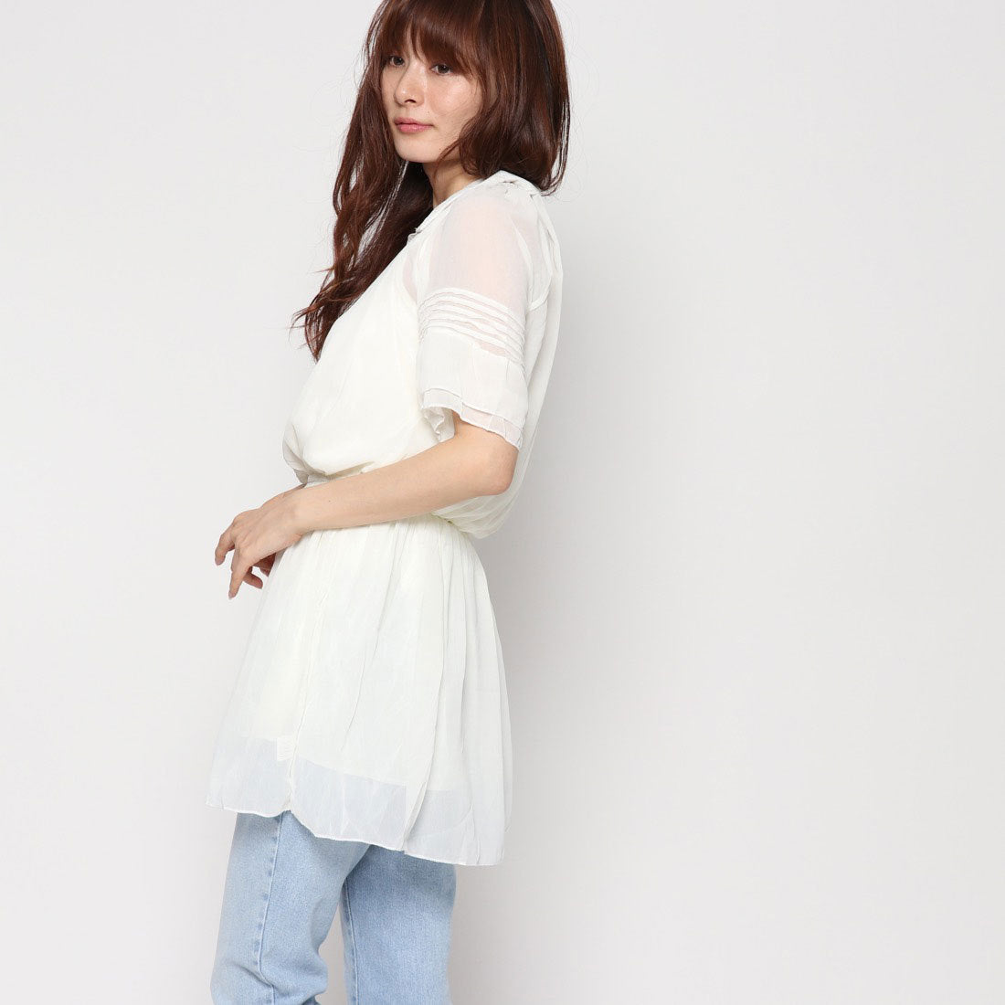 スタイルブロック STYLEBLOCK インナー付シフォンフリルワンピース