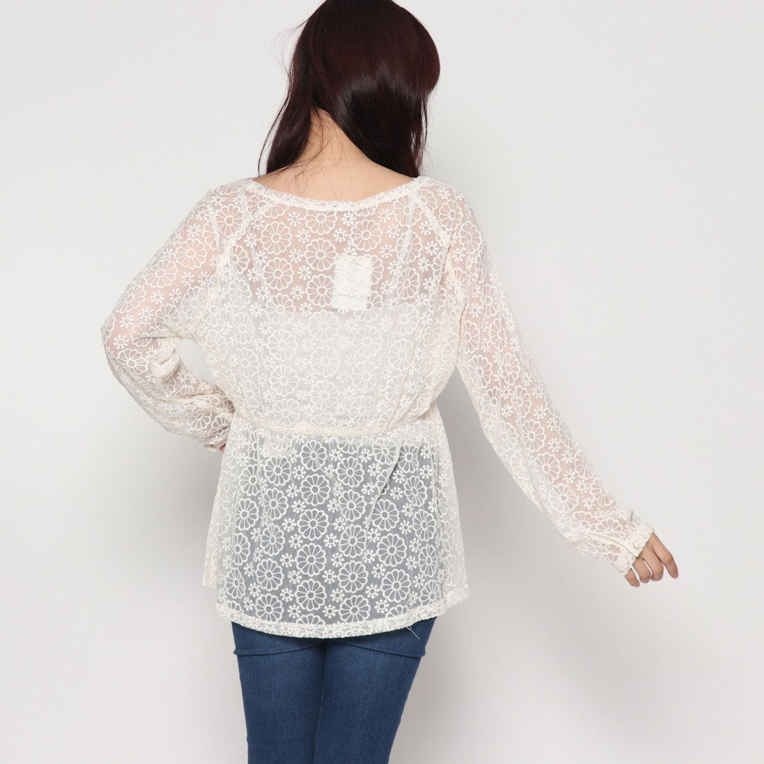 スタイルブロック STYLEBLOCK ぺプラム刺繍レースブラウス