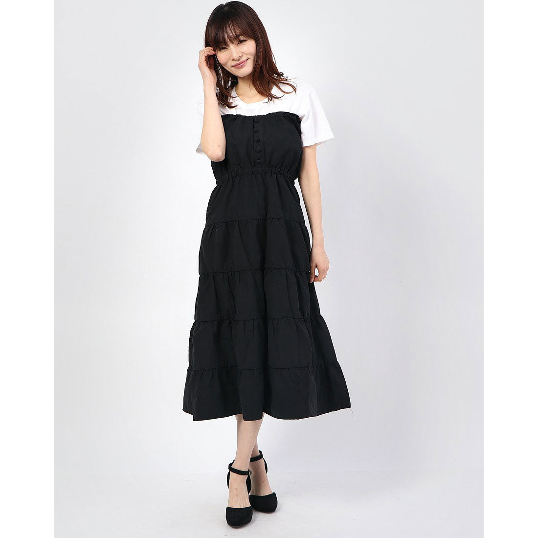 STYLEBLOCK Switching Flare Long Bare Dress