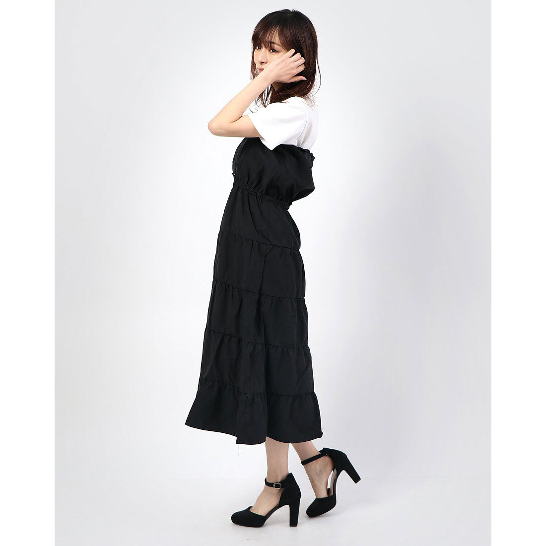 STYLEBLOCK Switching Flare Long Bare Dress