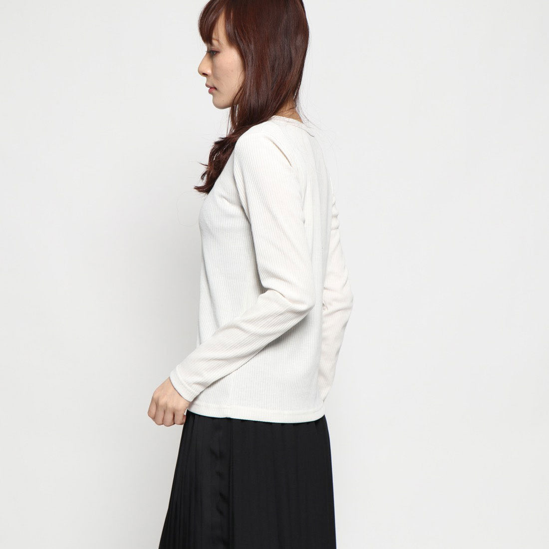 スタイルブロック STYLEBLOCK リブヘンリーネックトップス