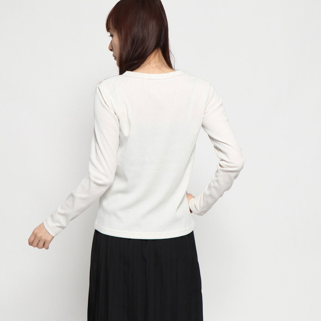 スタイルブロック STYLEBLOCK リブヘンリーネックトップス