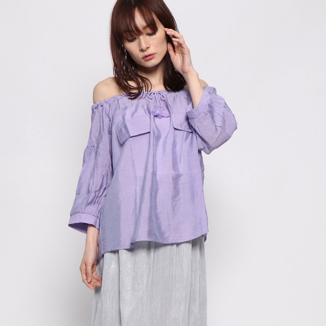 スタイルブロック STYLEBLOCK ドロストネックフレアブラウス