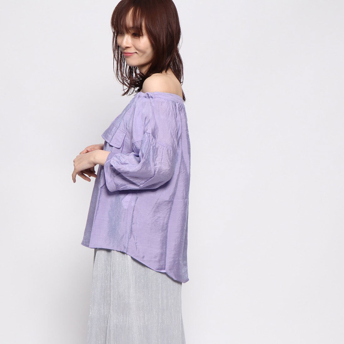 スタイルブロック STYLEBLOCK ドロストネックフレアブラウス