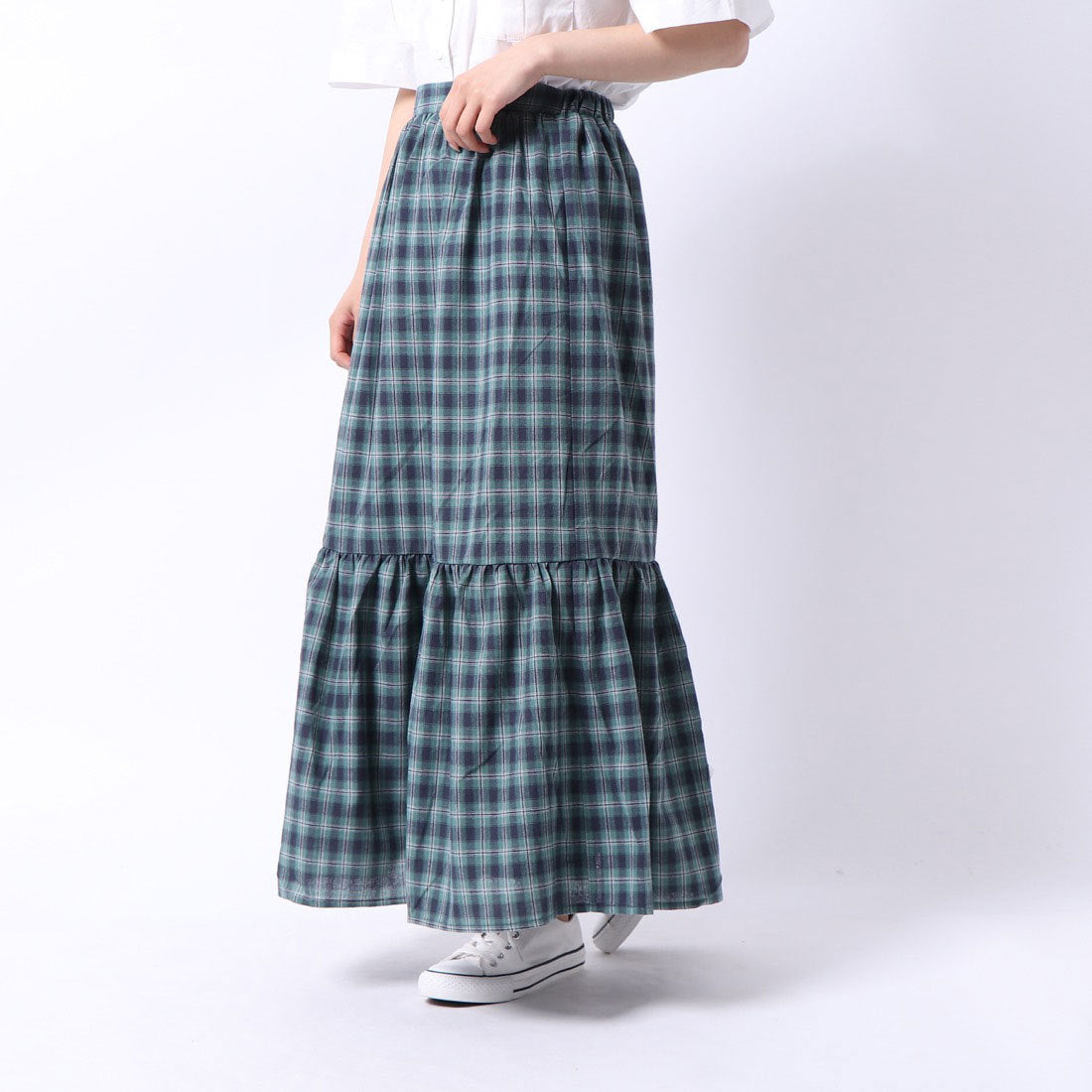 スタイルブロック STYLEBLOCK 先染めチェックティアードスカート
