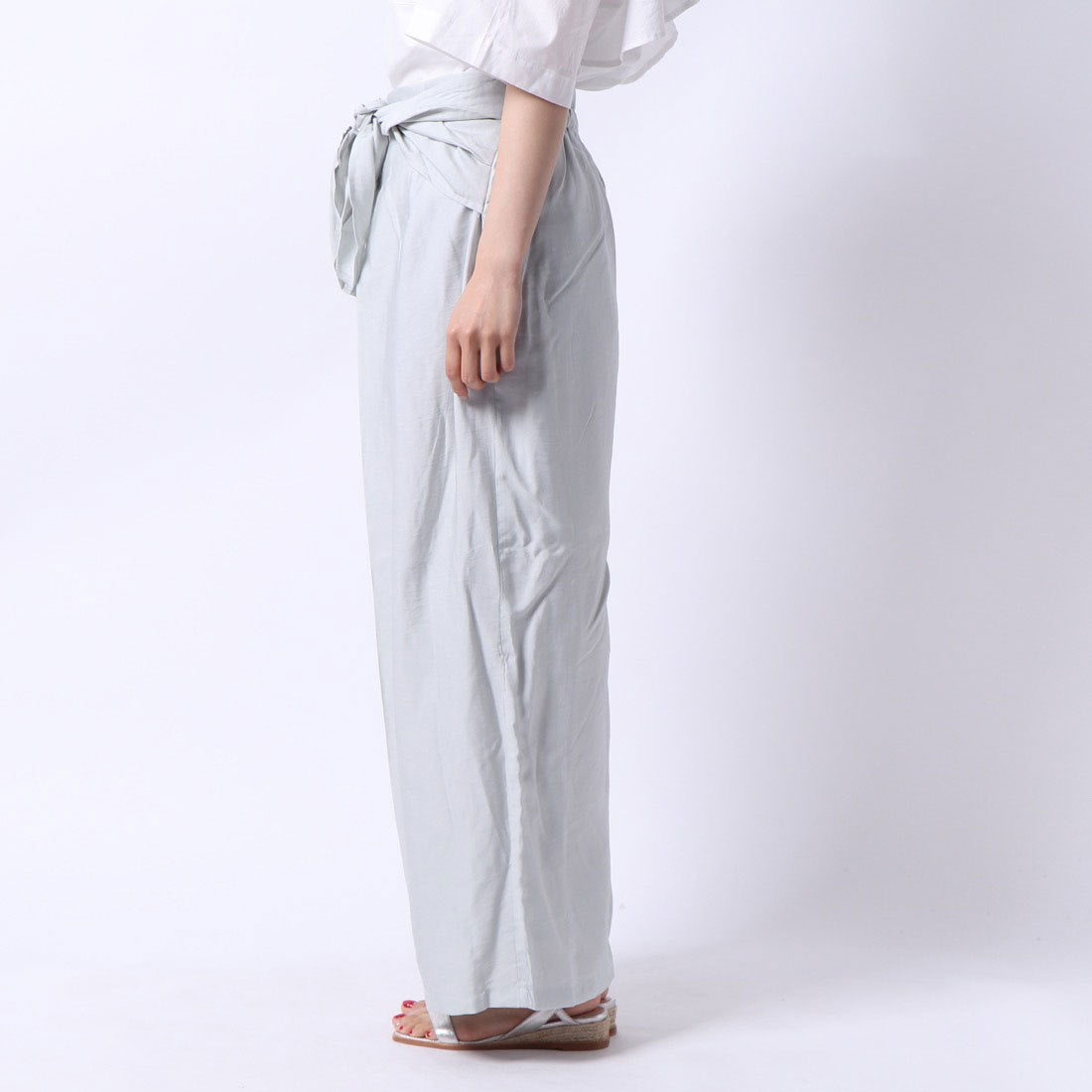 スタイルブロック STYLEBLOCK クレープフロントリボンタックパンツ
