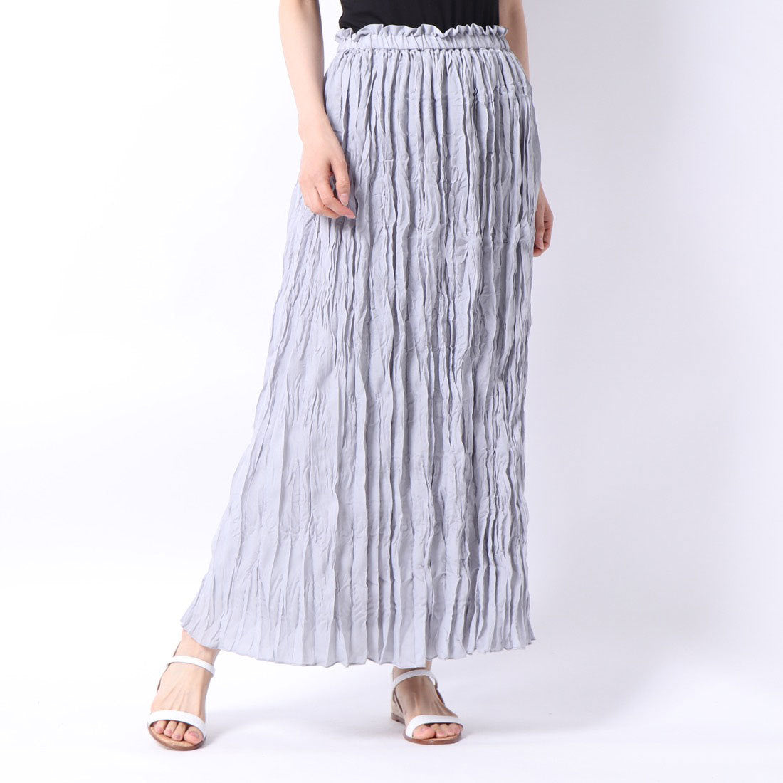 スタイルブロック STYLEBLOCK デシンランダムプリーツマキシスカート