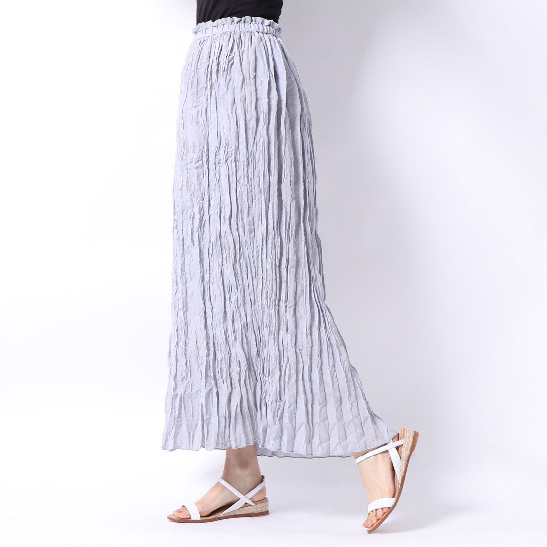 スタイルブロック STYLEBLOCK デシンランダムプリーツマキシスカート