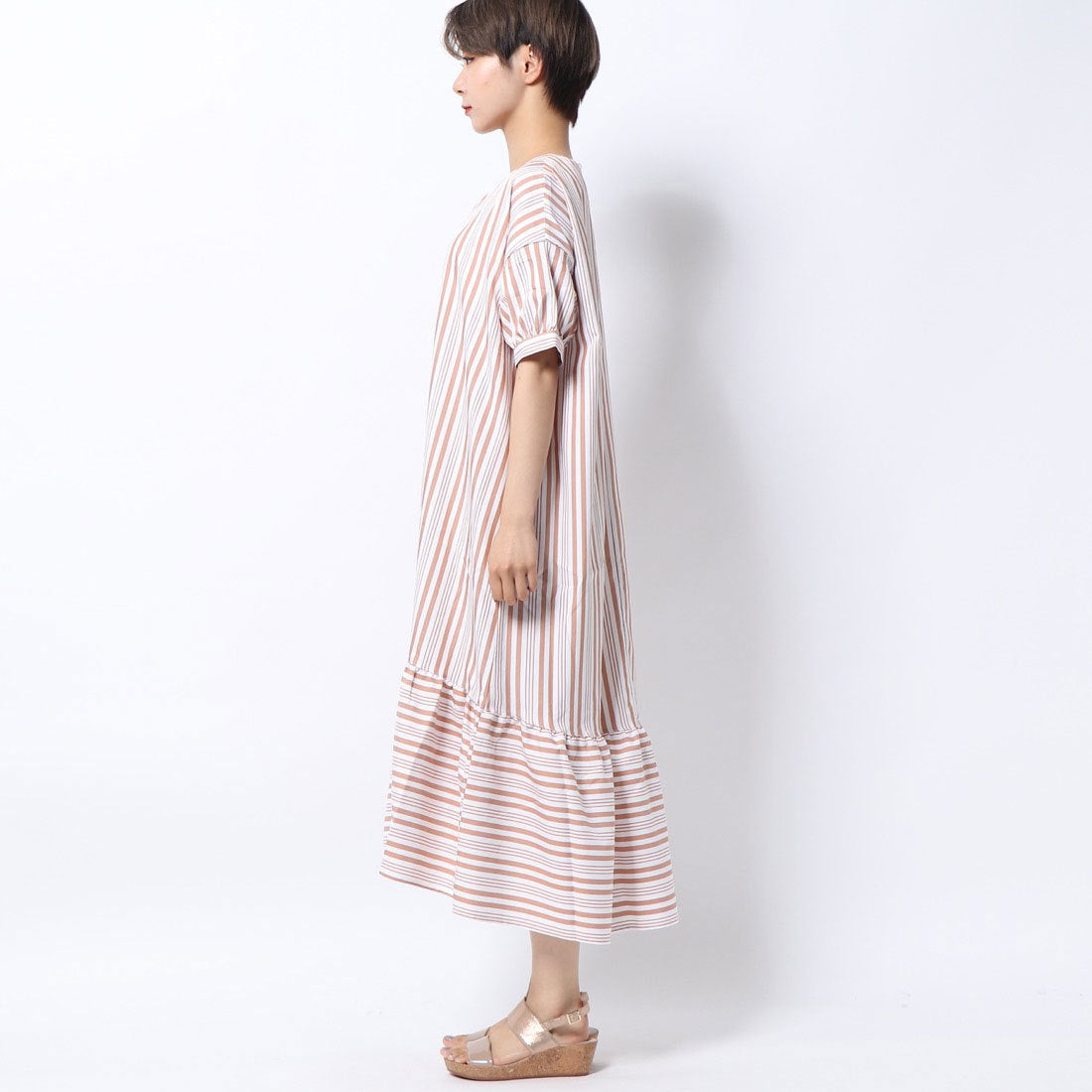 スタイルブロック STYLEBLOCK 先染めランダムストライプワンピース